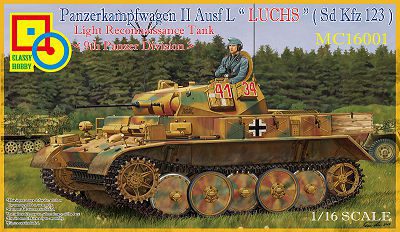 Panzerkampfwagen II Ausf L "Luchs" (Sd.Kfz123) Light Reconnaissance Tank [9th Panzer Division] scala 1/16 CLASSY HOBBY MC16001 + COLLA OMAGGIO