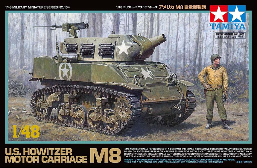 HOWITZER MOTOR CARRIAGE M8 scala 1:48 TAMIYA 32604 - immagine 7