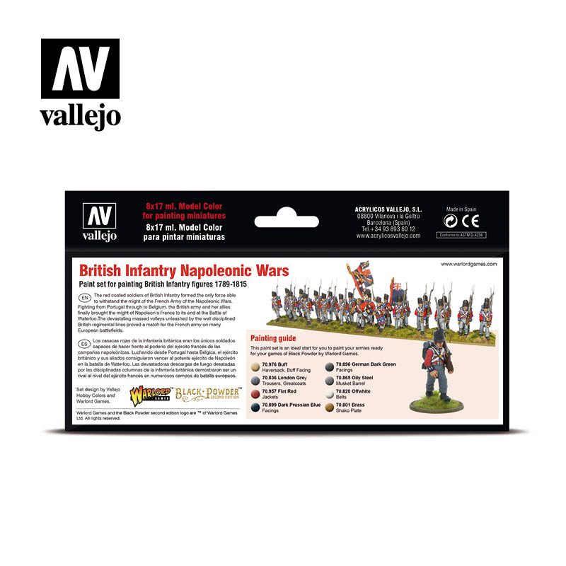 70163 Set Vallejo British - Infantry Napoleonic Wars - immagine 2