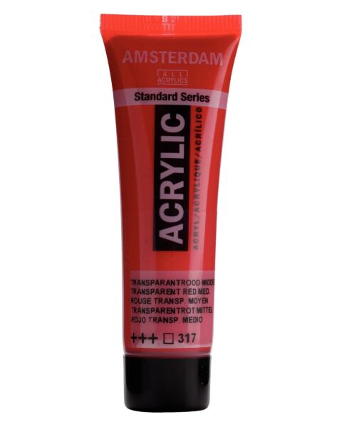 317 ROSSO TRASPARENTE MEDIO - ROYAL TALENS Colore Acrilico Amsterdam 20ml.
