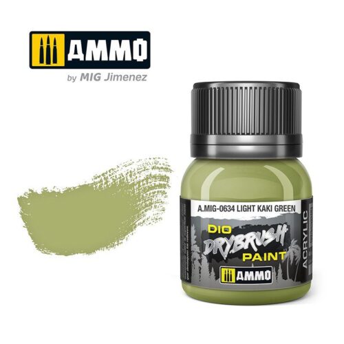 634 LIGHT KHAKI GREEN Ammo Mig Drybrush Paint 40ml