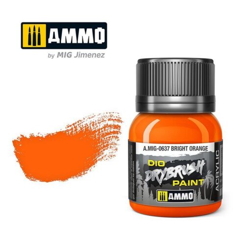 637 BRIGHT ORANGE Ammo Mig Drybrush Paint 40ml