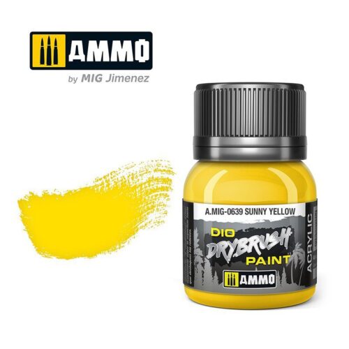 639 SUNNY YELLOW Ammo Mig Drybrush Paint 40ml