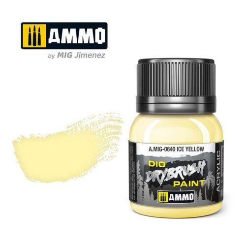 640 ICE YELLOW Ammo Mig Drybrush Paint 40ml