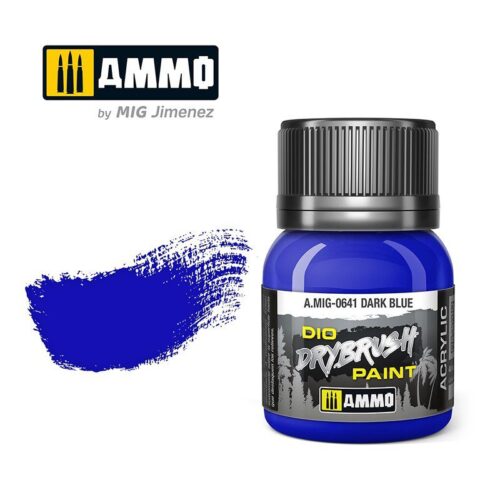 641 DARK BLUE Ammo Mig Drybrush Paint 40ml