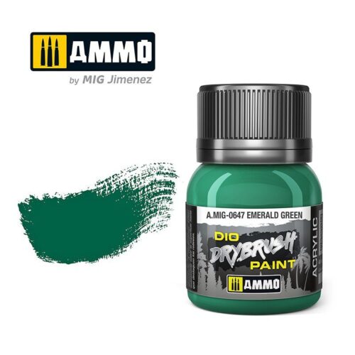 647 EMERALD GREEN Ammo Mig Drybrush Paint 40ml