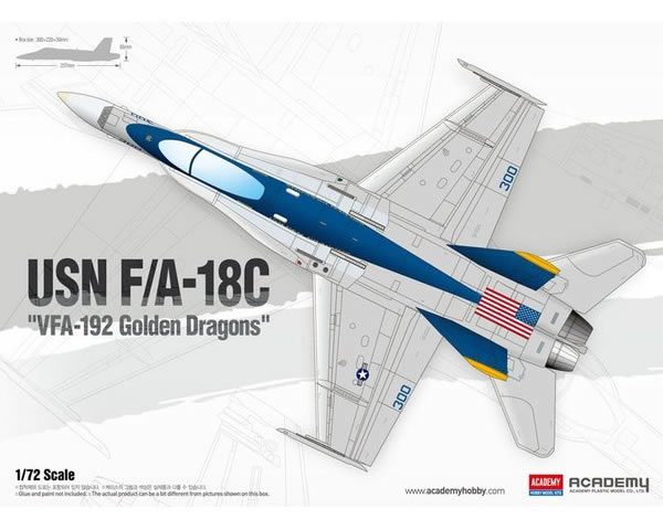 12564 - USN F/A-18C VFA-192 Golden Dragons scala 1:72 Academy