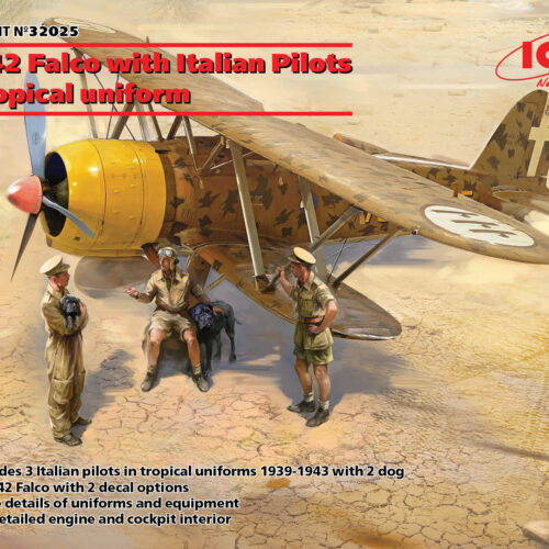 CR. 42 Falco with Italian Pilots in tropical uniform scala 1:32 ICM 32025