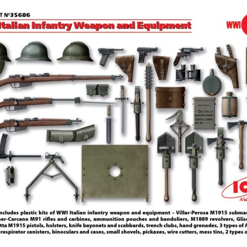 35686 – WWI Italian Infantry Weapon and Equipment scala 1:35 ICM