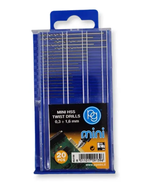 Kit 20 punte HSS - diametro da 0,3 a 1,6 mm PG MINI M6100