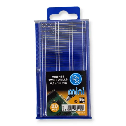Kit 20 punte HSS – diametro da 0,3 a 1,6 mm PG MINI M6100