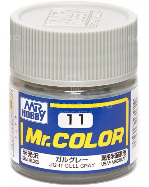 C-011 Gunze Lacquer smalto | LIGHT GULL GRAY - GRIGIO GABBIANO CHIARO SEMILUCIDO | PRIMARIO | 10ml colore modellismo