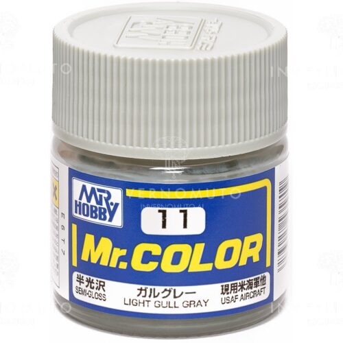 C-011 Gunze Lacquer smalto | LIGHT GULL GRAY – GRIGIO GABBIANO CHIARO SEMILUCIDO | PRIMARIO | 10ml colore modellismo