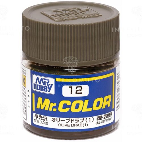 C-012 Gunze Lacquer smalto | OLIVE DRAB GRIGIO OLIVA SEMILUCIDO US IIWW  | 10ml colore modellismo