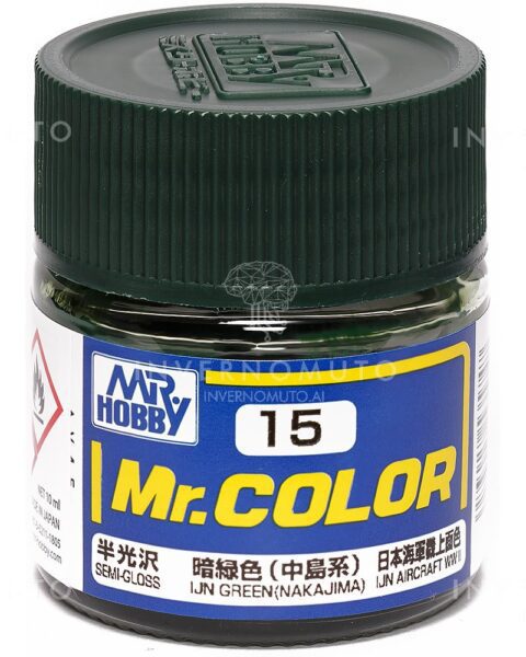 C-015 Gunze Lacquer smalto |   IJN GREEN VERDE IJN NAKAJIMA | SEMILUCIDO | AIR JAP  | 10ml colore modellismo