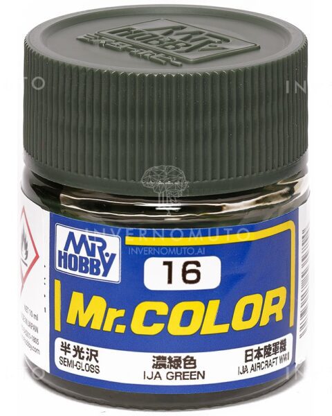 C-016 Gunze Lacquer smalto |   IJA GREEN/VERDE IJA | SEMILUCIDO | AIR JAP II  | 10ml colore modellismo