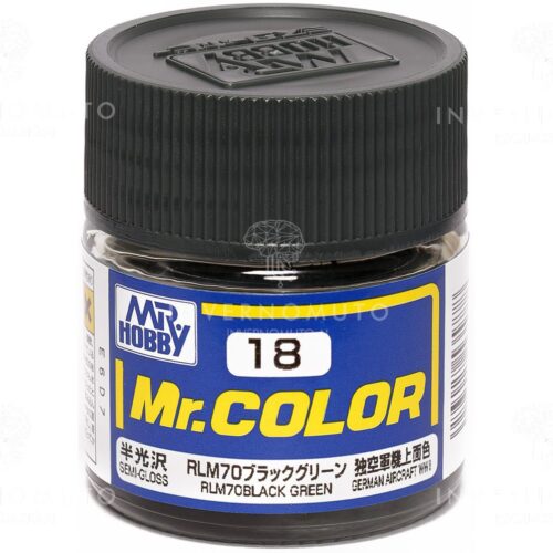 C-018 Gunze Lacquer smalto | RLM70 BLACK GREEN/VERDE NERO | SEMILUCIDO | AIR GER II | 10ml colore modellismo