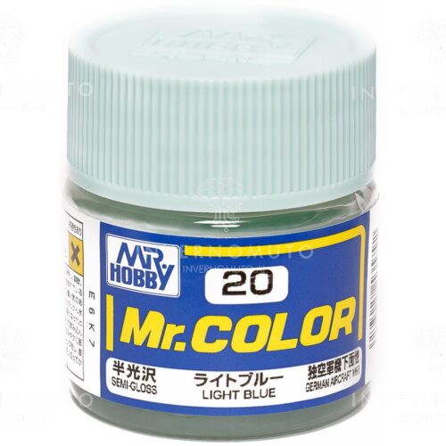 C-020 Gunze Lacquer smalto | LIGHT BLUE/AZZURRO CHIARO | SEMILUCIDO | AIR GER II | 10ml colore modellismo