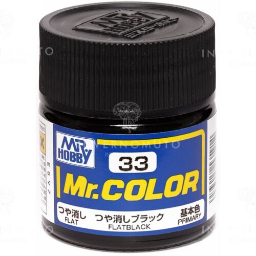 C-033 Gunze Lacquer smalto FLAT BLACK/NERO OPACO | OPACO| PRIMARIO | 10ml colore modellismo
