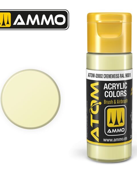 20002 – ATOM Cremeweiss RAL 9001 – 20ml. Ammo Mig  Colore acrilico Modellismo