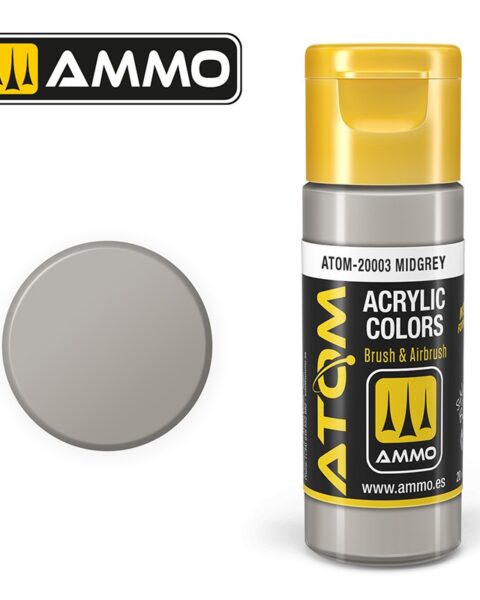 20003 – ATOM Midgrey – 20ml. Ammo Mig  Colore acrilico Modellismo
