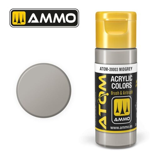 20003 – ATOM Midgrey – 20ml. Ammo Mig  Colore acrilico Modellismo