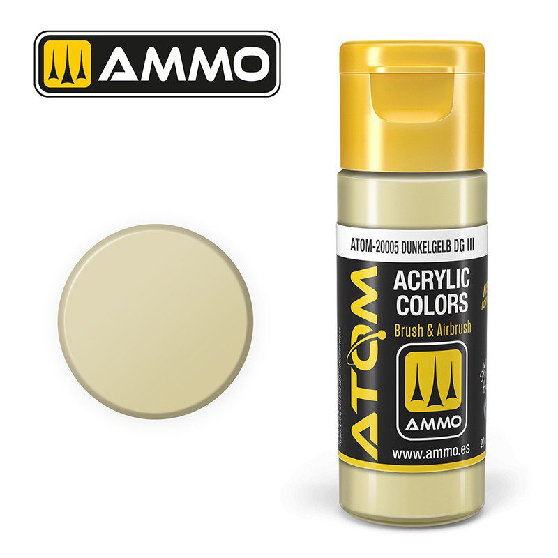 20005 – ATOM Dunkelgelb DG III – 20ml. Ammo Mig Colore acrilico Modellismo