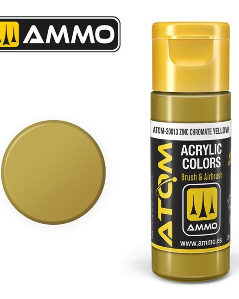 20013 – ATOM Zinc Chromate Yellow – 20ml. Ammo Mig  Colore acrilico Modellismo