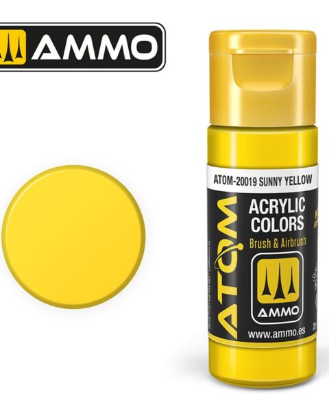 20019 – ATOM Sunny Yellow – 20ml. Ammo Mig  Colore acrilico Modellismo