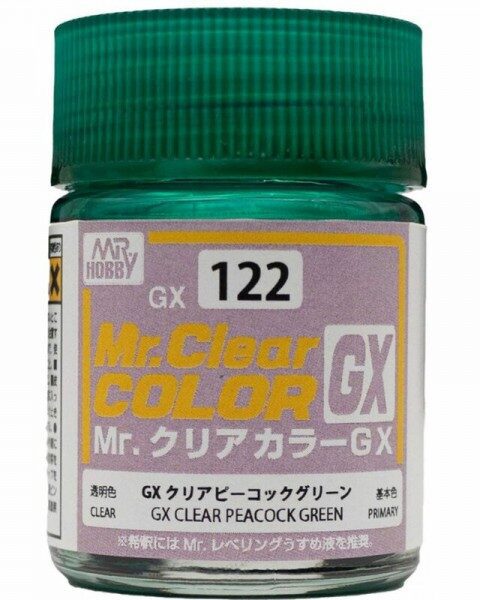 GX122 Gunze vernice smalto PEACOCK GREEN CLEAR 18ml Mr.Hobby colore modellismo