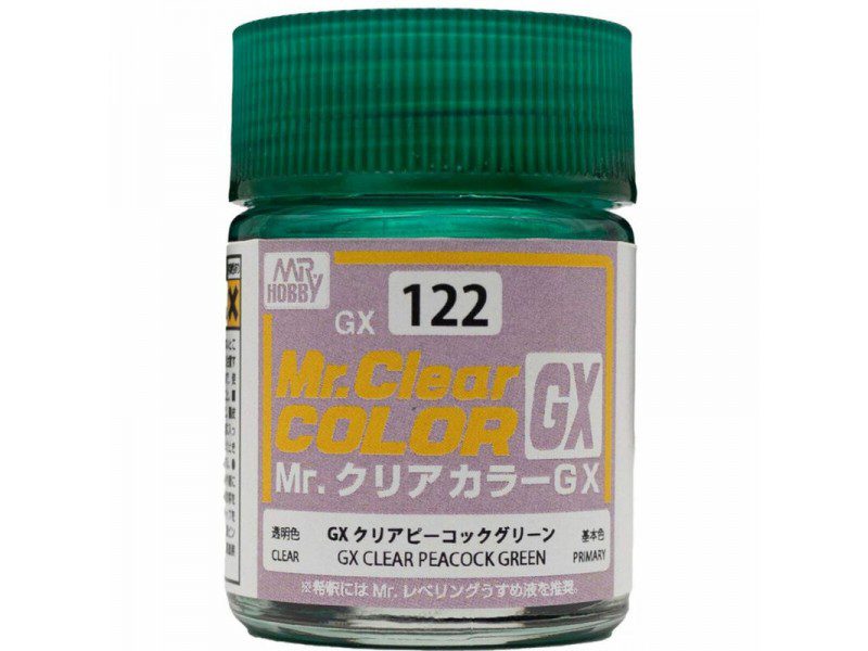 GX122 Gunze vernice smalto PEACOCK GREEN CLEAR 18ml Mr.Hobby colore modellismo