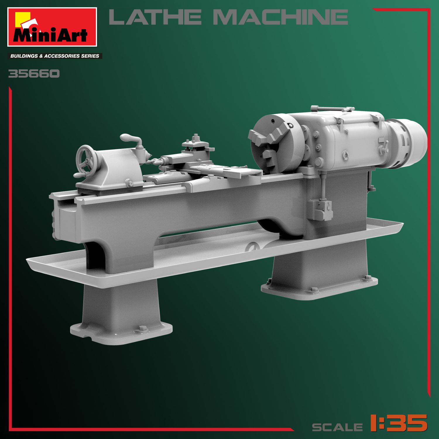 35660 - LATHE MACHINE - TORNIO INDUSTRIALE scala 1:35 Mini art - immagine 4