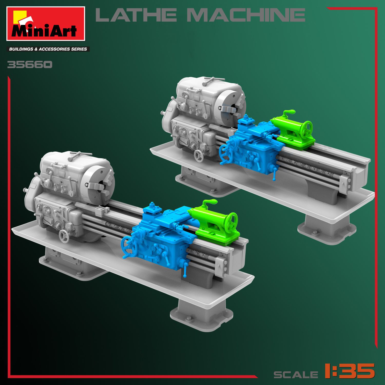 35660 - LATHE MACHINE - TORNIO INDUSTRIALE scala 1:35 Mini art - immagine 5