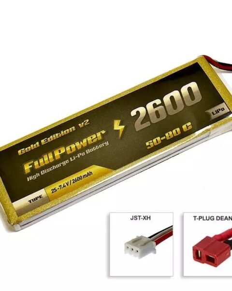 Batteria Lipo 2S 2600 mAh 50C Gold V2 - DEANS - FULLPOWER