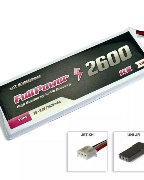 Batteria RX Lipo 2S 2600 mAh 35C V2 - JR - FULLPOWER