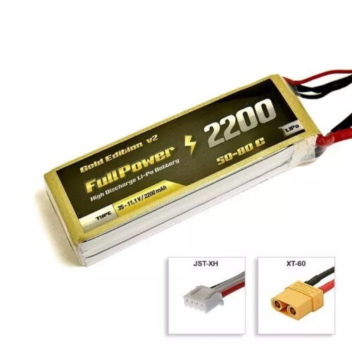 Batteria Lipo 3S 2200 mAh 50C Gold V2 – XT-60 – FULLPOWER
