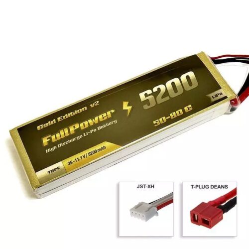 Batteria Lipo 3S 5200 mAh 50C Gold V2 – DEANS – FULLPOWER