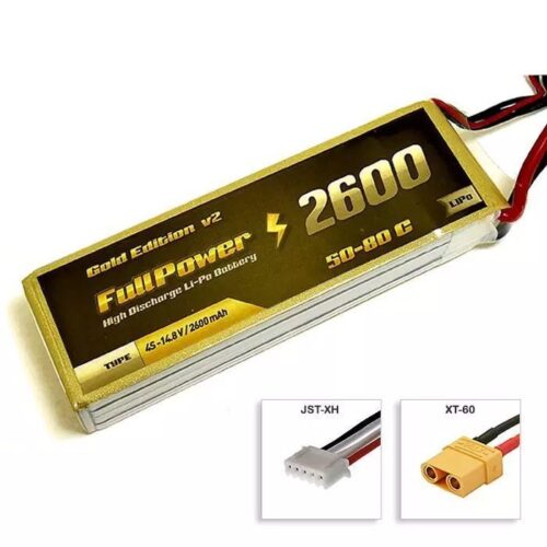 Batteria Lipo 4S 2600 mAh 50C Gold V2 – XT60 – FULLPOWER