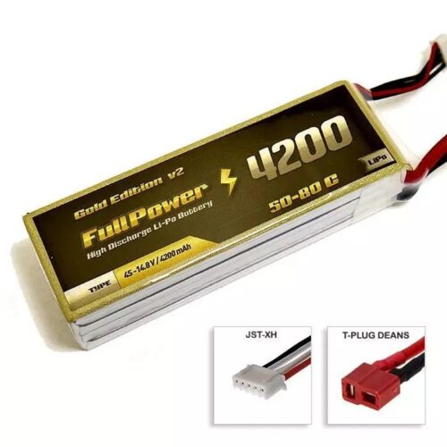 Batteria Lipo 4S 4200 mAh 50C Gold V2 – DEANS – FULLPOWER