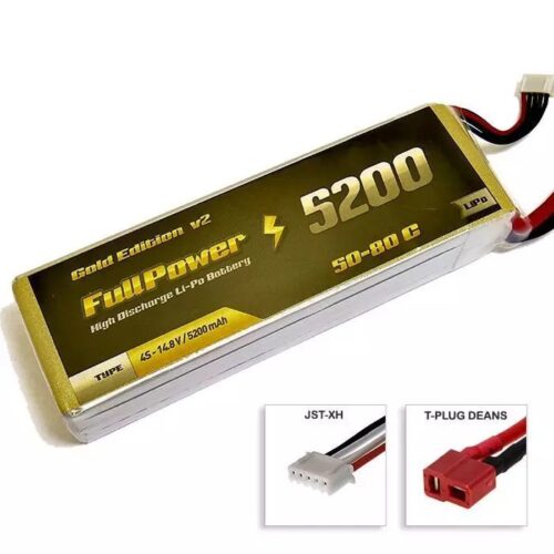 Batteria Lipo 4S 5200 mAh 50C Gold V2 – DEANS – FULLPOWER