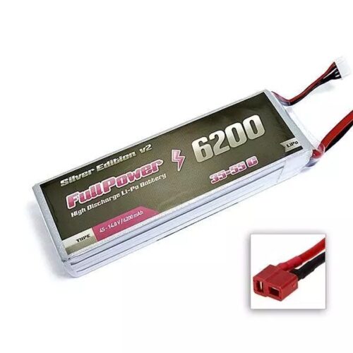 Batteria Lipo 4S 6200 mAh 35C Silver V2 – DEANS – FULLPOWER
