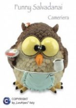 014-92867 Salvadanaio Gufo Cameriera cm 11,5 Les Alpes