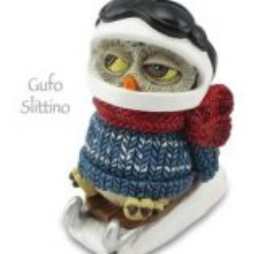 014-92963 Gufo con slittino – h 7 cm –  Gufetti collezionabili Les Alpes