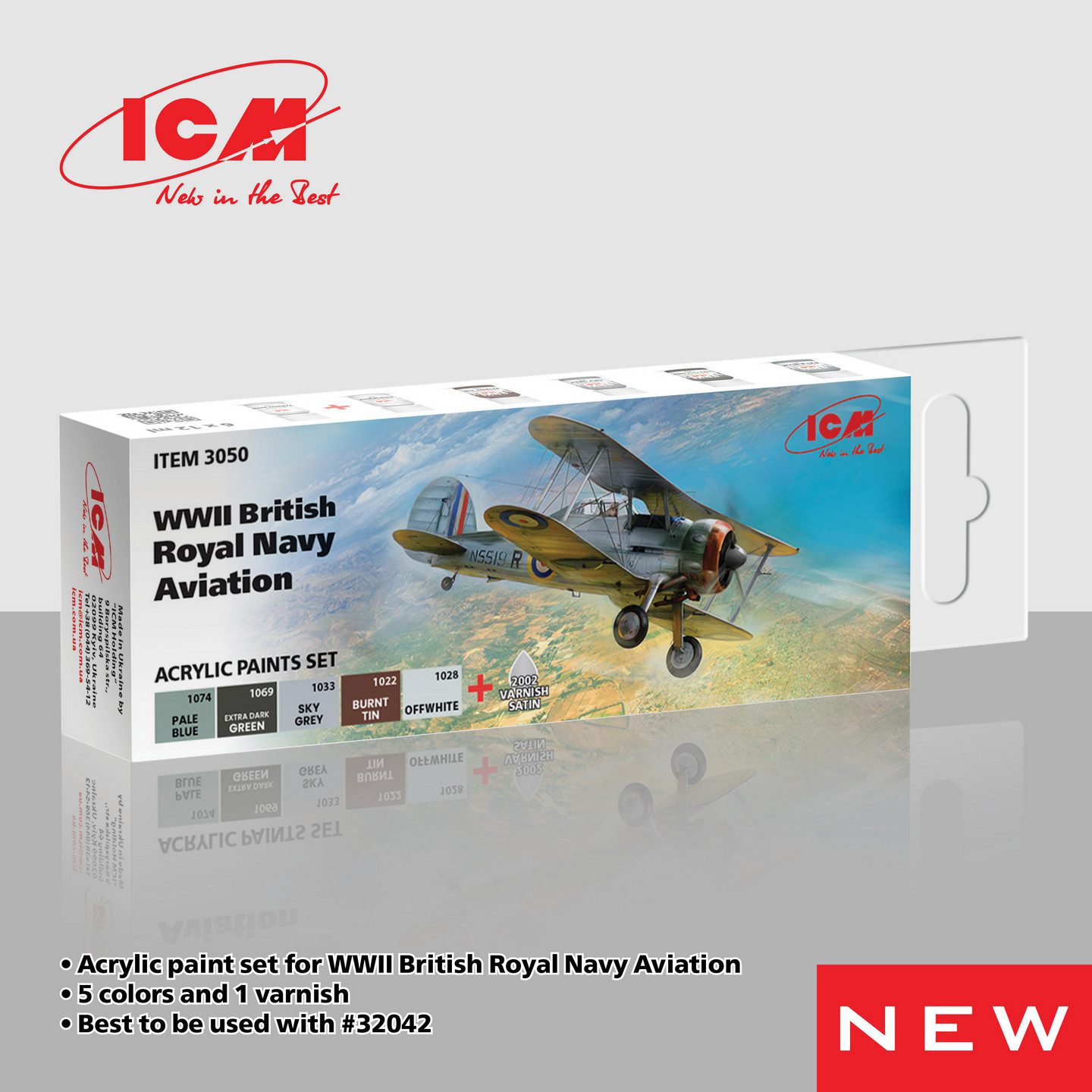 ICM 3050 - Acrylic paints set for WWII British Royal Navy Aviation ICM