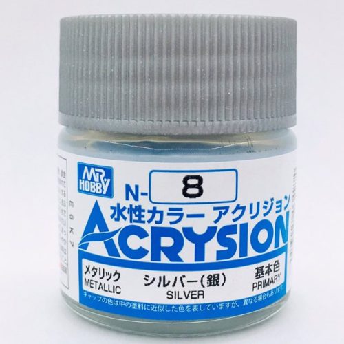 N008 Silver – Metallic colore acrilico Gunze Acrysion serie N boccetta da 10ml