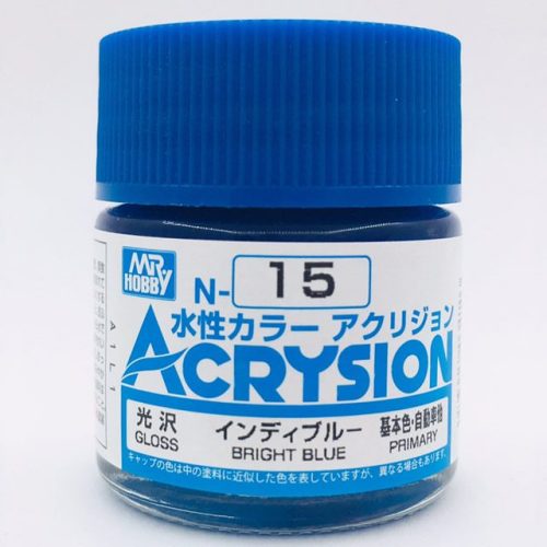 N015 Bright Blue Lucido colore acrilico Gunze Acrysion serie N boccetta da 10ml