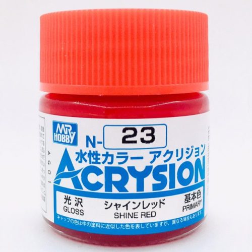 N023 Shine Red Lucido colore acrilico Gunze Acrysion serie N boccetta da 10ml