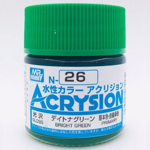 N026 Bright Green Lucido colore acrilico Gunze Acrysion serie N boccetta da 10ml