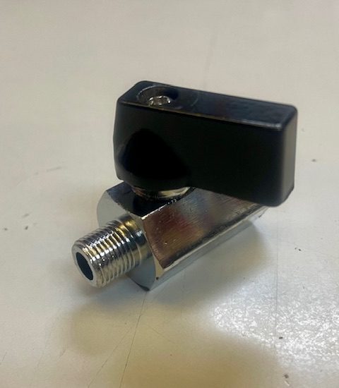 Rubinetto per compressore aerografo con attacchi da 1/8