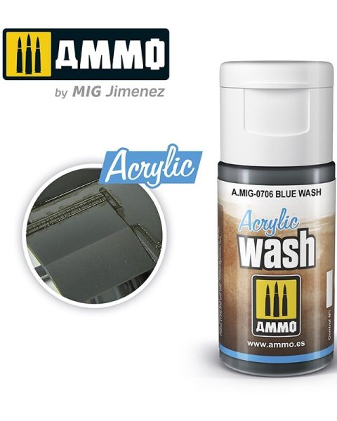 0706 AMMO MIG ACRYLIC WASH Blue Wash (15ml)